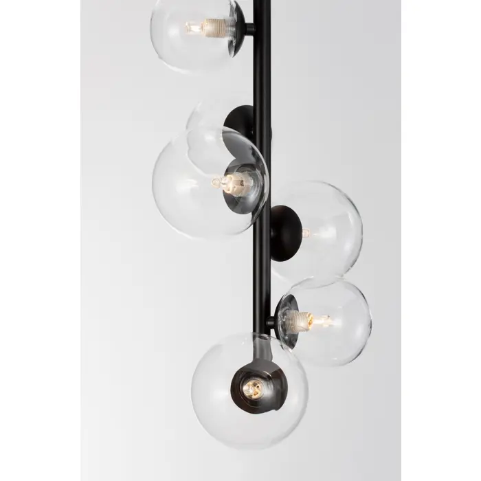 ODILLIA VISILICA 6×G9/230V fi28 CRNO/TRANSPARENTNA