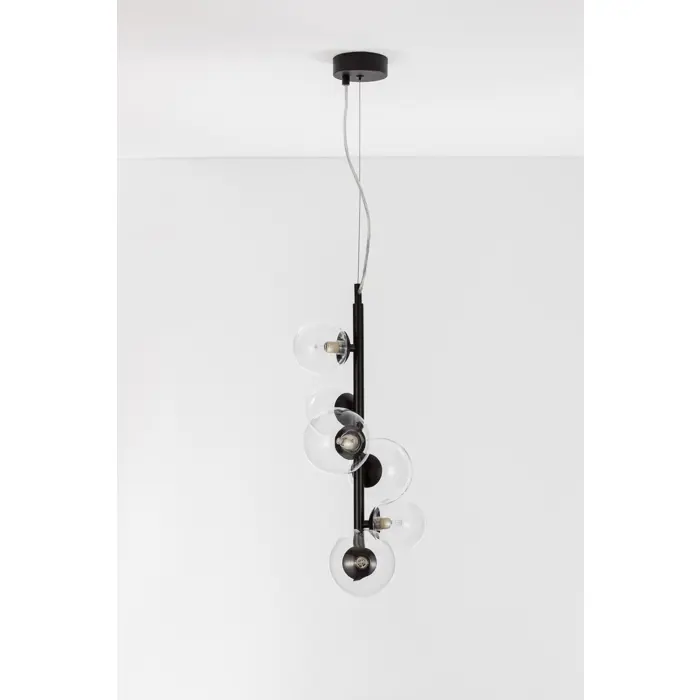 ODILLIA VISILICA 6×G9/230V fi28 CRNO/TRANSPARENTNA