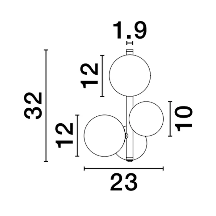 ODILLIA ZIDNA LAMPA G9 /IP20/MATT ZLATNA
