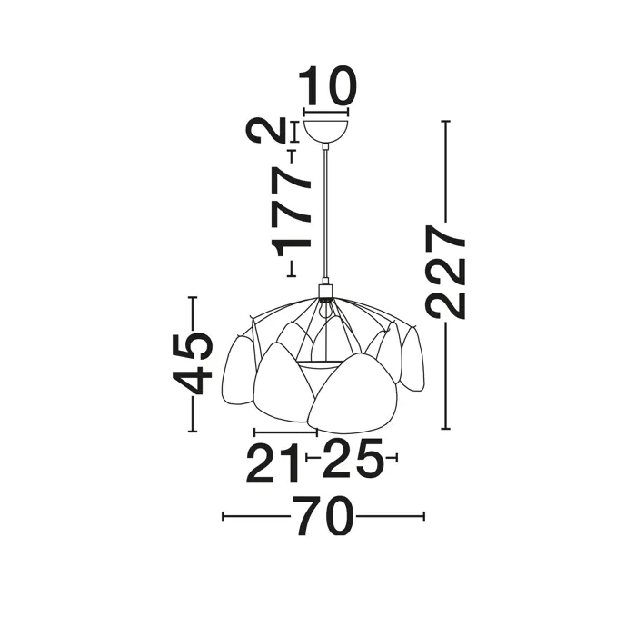 OLINA Visilica Grlo E27 1x12 W IP20 FI: 70 Zelena