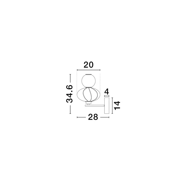 ONETA ZIDNA LAMPA LED 8W 520lm 3000K IP20