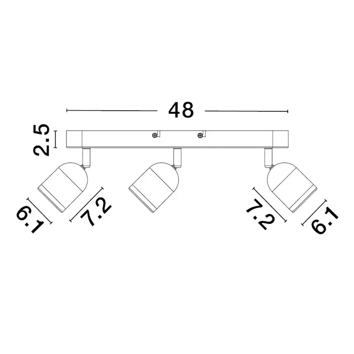 ORSON PLAFONSKA LAMPA GU10 IP20/BIJELA 3X