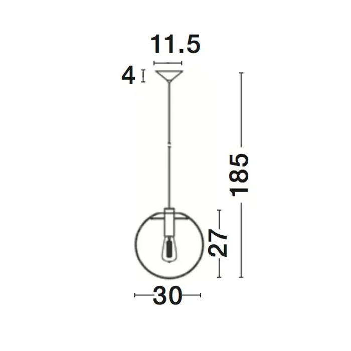 OVVIO VISILICA E27 /IP20/CRNA & PROZIRNA