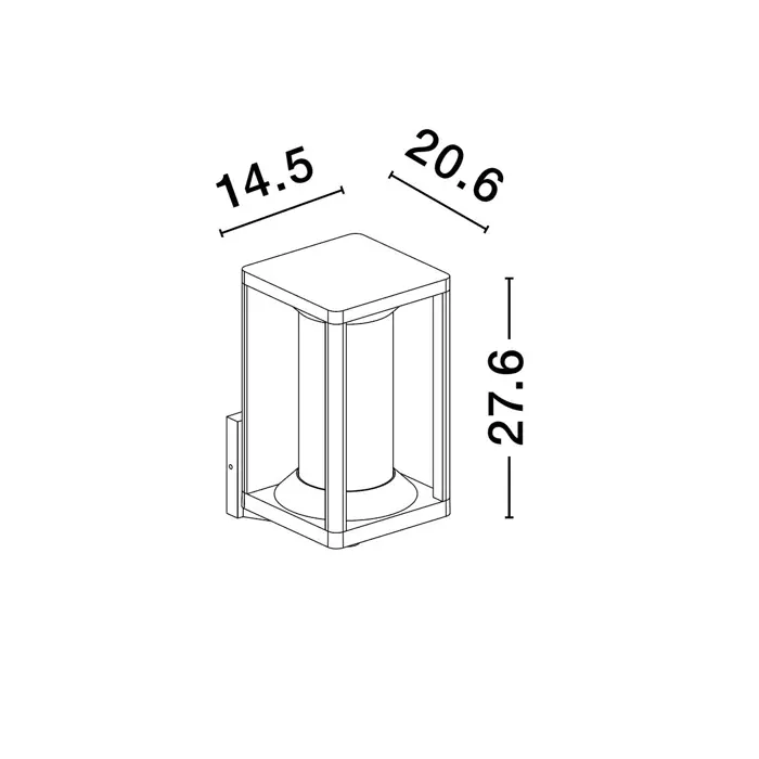 PACIFIC ZIDNA LAMPA E27 IP65 CRNA