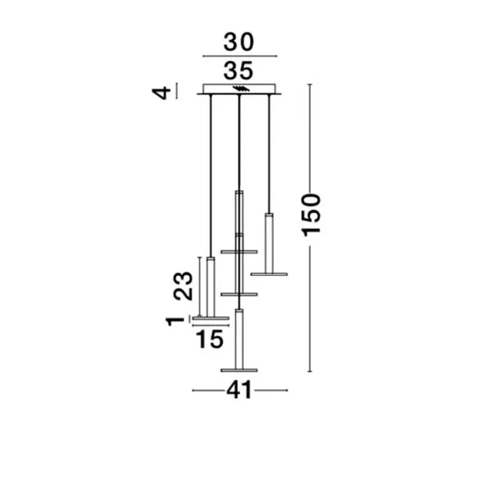 PALENCIA VISILICA LED 47W/3000K/2665lm/IP20/MESING ZLATNA