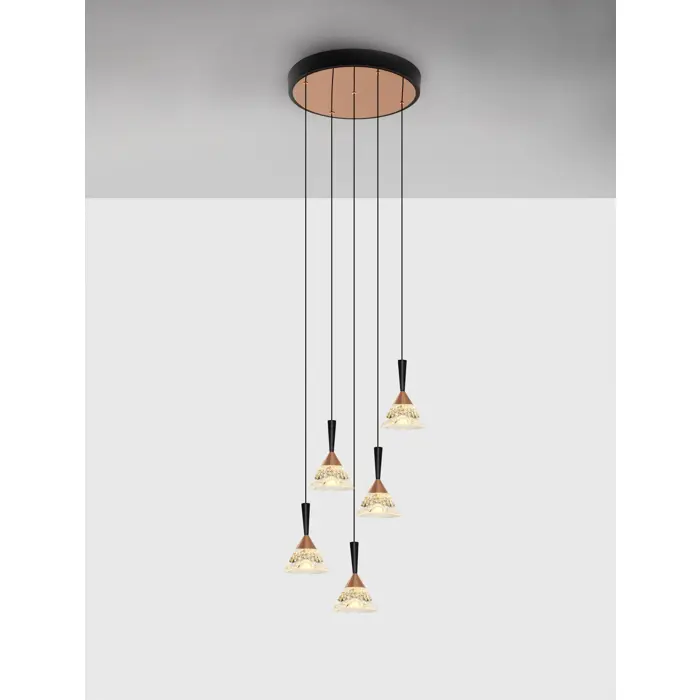 PALUZ VISILICA LED/3000K/30W/1558Lm/CRNA & ROSE GOLD