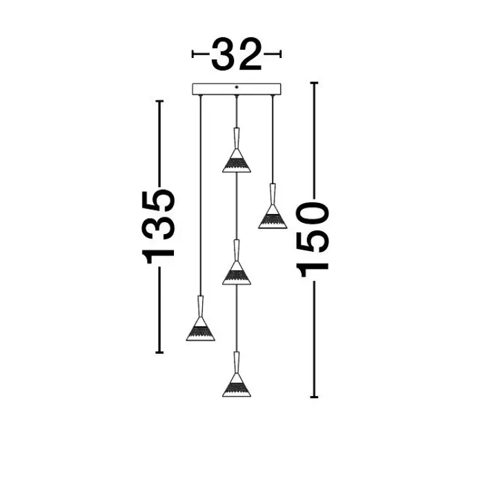 PALUZ VISILICA LED/3000K/30W/1558Lm/CRNA & ROSE GOLD