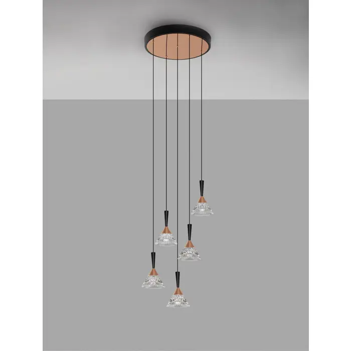 PALUZ VISILICA LED/3000K/30W/1558Lm/CRNA & ROSE GOLD