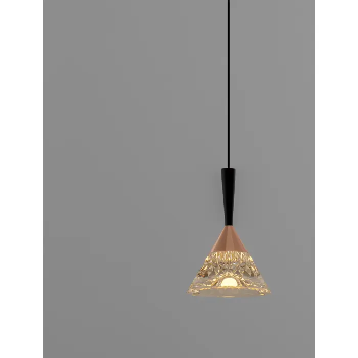 PALUZ VISILICA LED/3000K/7W/345Lm/CRNA & ROSE GOLD