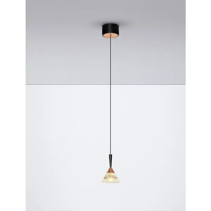 PALUZ VISILICA LED/3000K/7W/345Lm/CRNA & ROSE GOLD