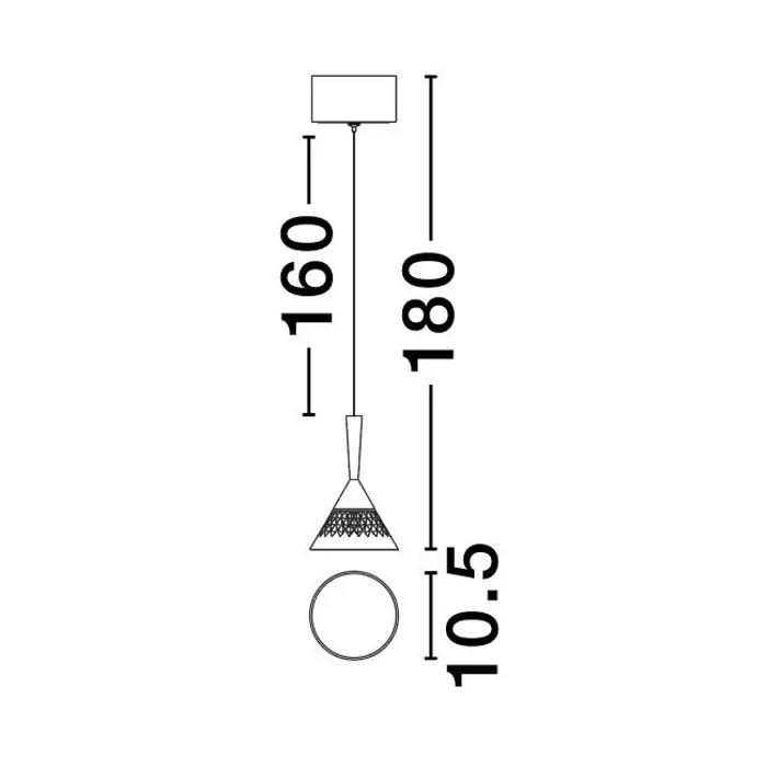 PALUZ VISILICA LED/3000K/7W/345Lm/CRNA & ROSE GOLD