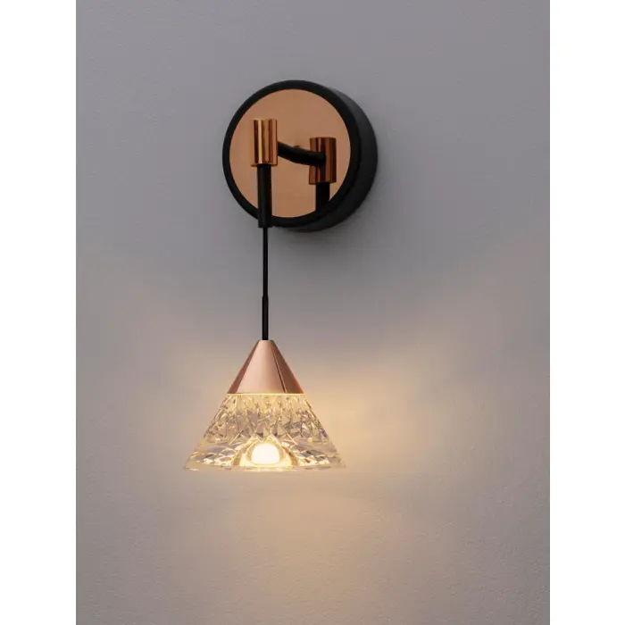 PALUZ ZIDNA LAMPA LED/3000K/7W/345Lm/CRNA & ROSE GOLD