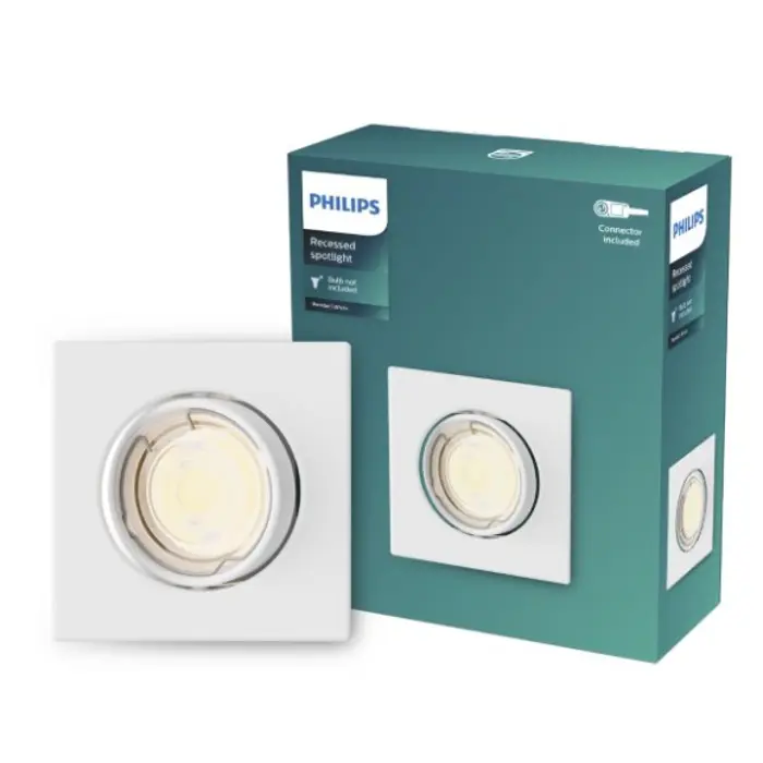 PERIDOT PHILIPS LED downlight ugradbeni KIT kvadratna GU10 bijeli