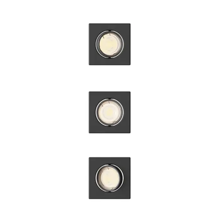 PERIDOT PHILIPS LED downlight ugradbeni KIT kvadratna GU10 crni (set 3 kom)
