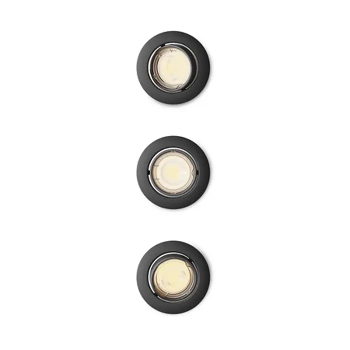 PERIDOT PHILIPS LED downlight ugradbeni KIT okrugla GU10 crni (set 3 kom)