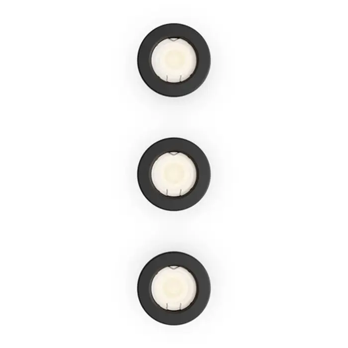PERIDOT PHILIPS LED downlight ugradbeni KIT okrugla GU10 crni (set 3 kom)
