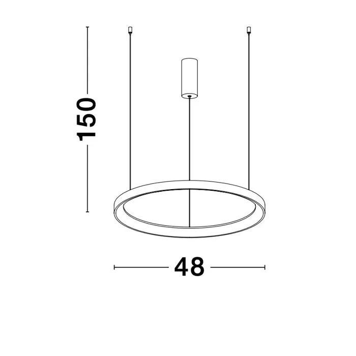 PERTINO VISILICA LED 38W/3000K/2175lm/DIMM/IP20/CRNA