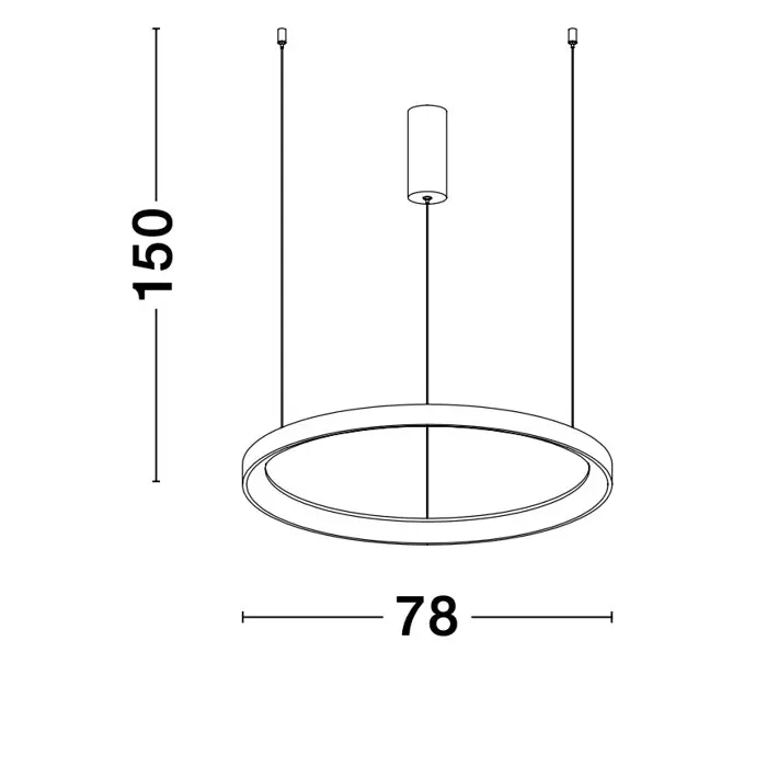 PERTINO VISILICA LED 61W/3000K/4235lm/DIMM/IP20/CRNA