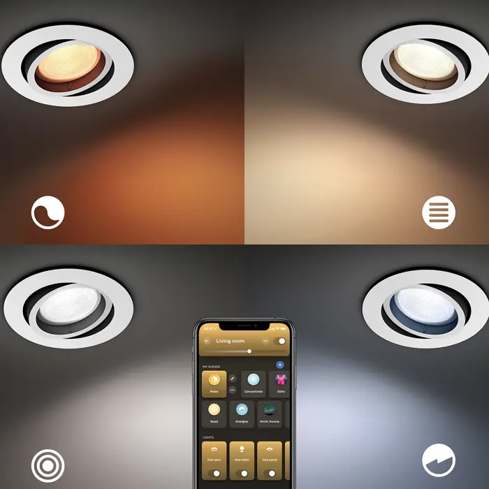 CENTURA PHILIPS HUE ugradbeni LED downlight R. bijeli 3XGU10