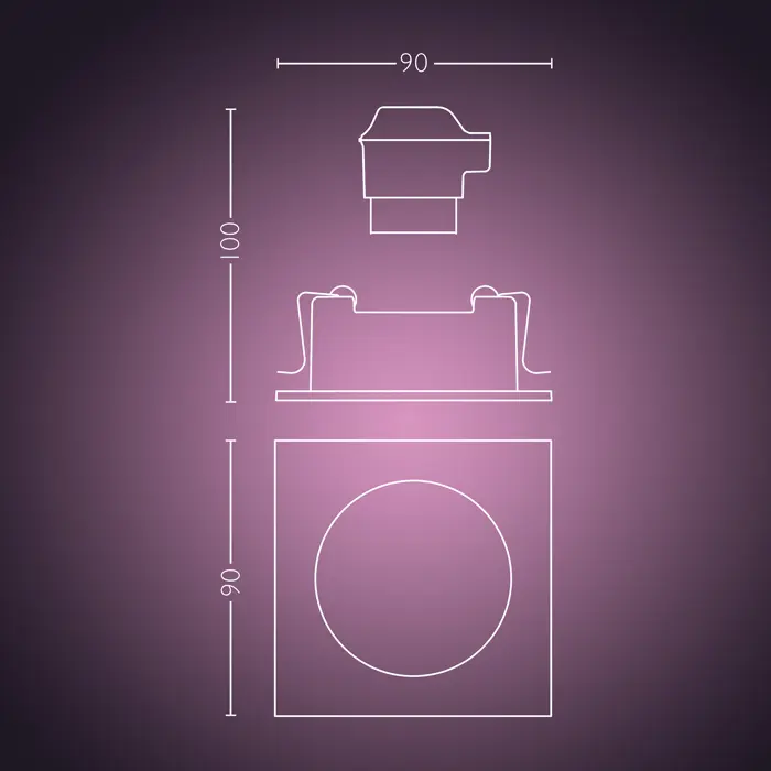 CENTURA PHILIPS HUE ugradbeni LED downlight S. aluminij 1XGU10