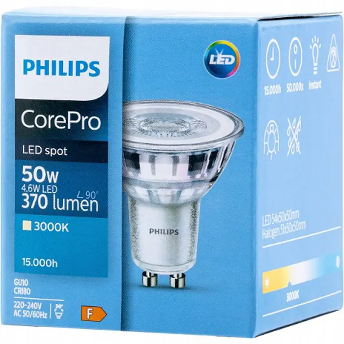 Corepro LEDspot PHILIPS LED žarulja 4.6W GU10 370lm (3000K)
