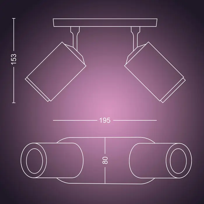 FUGATO PHILIPS HUE pametni LED reflektor crni 2XGU10