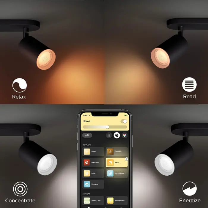 FUGATO PHILIPS HUE pametni LED reflektor crni 4XGU10