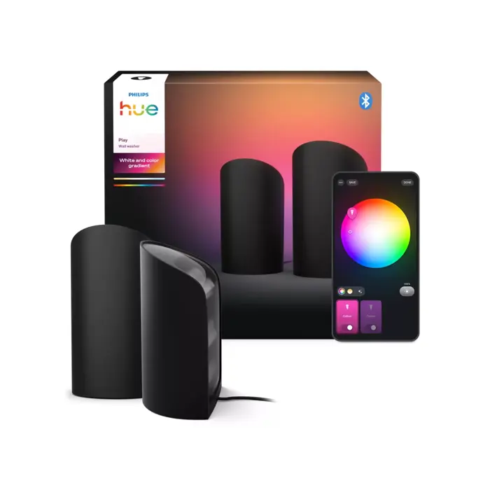 WASHER PHILIPS HUE zidna LED svjetiljka WALL crna (set 2 kom)