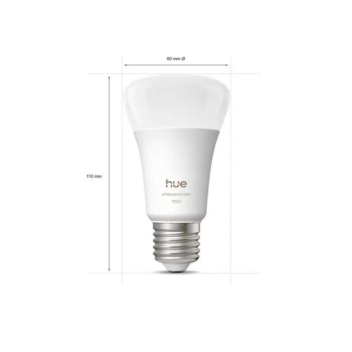 PHILIPS HUE pametna LED žarulja WCA 1100 A60 E27 (set 2 kom) + Bridge + Dimmer