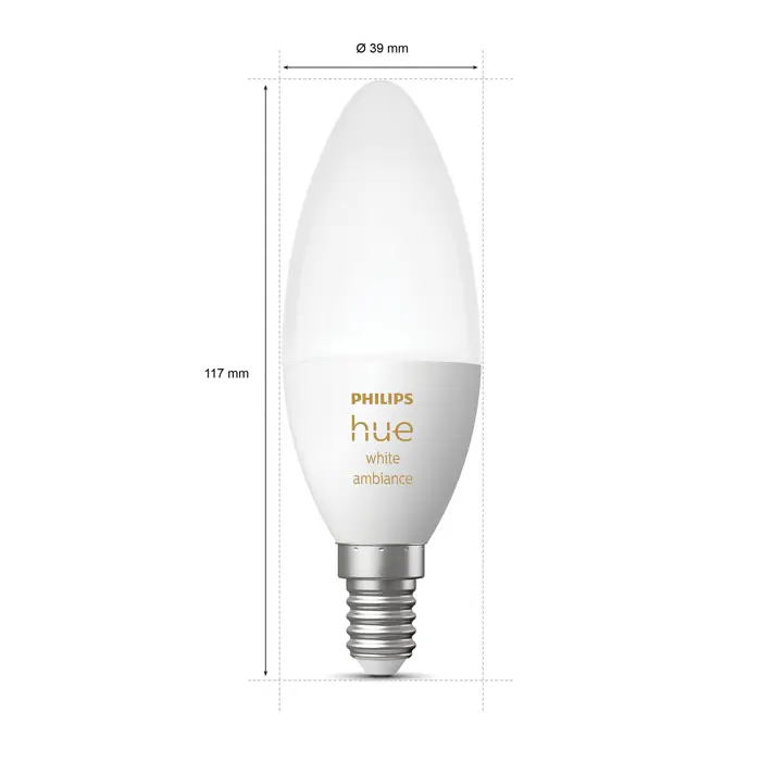 Festavia PHILIPS HUE pametna LED žarulja White Ambiance 5.2W B39 E14