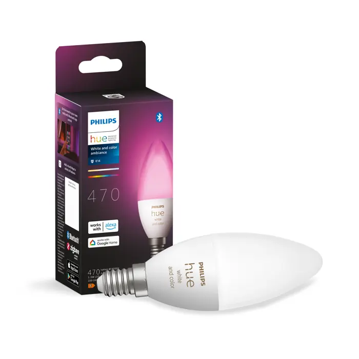 Filament PHILIPS HUE pametna LED žarulja White and Color Ambiance 5.3W B39 E14