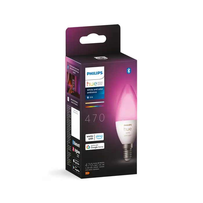 Filament PHILIPS HUE pametna LED žarulja White and Color Ambiance 5.3W B39 E14