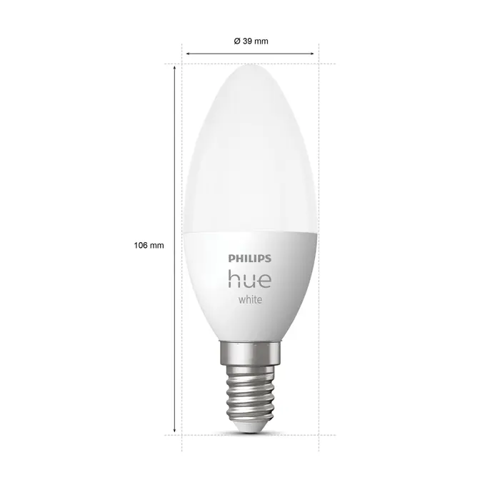 PHILIPS HUE pametna LED žarulja bijela 5.5W B39 E14