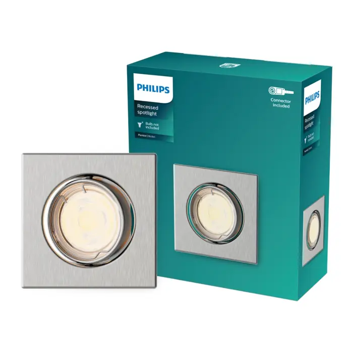 PERIDOT PHILIPS LED downlight ugradbeni KIT kvadratna GU10 NL nikal