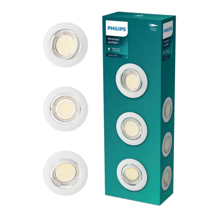 PERIDOT PHILIPS LED downlight ugradbeni KIT okrugla GU10 bijeli (set 3 kom)