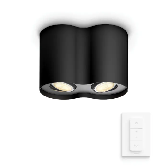 PILLAR PHILIPS HUE pametni LED reflektor crni 2XGU10