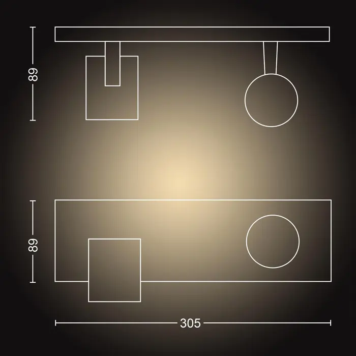 RUNNER PHILIPS HUE pametni LED reflektor bijeli 2XGU10 + Hue Dimmer Switch
