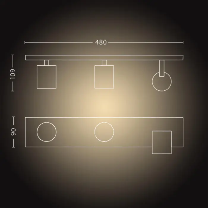 RUNNER PHILIPS HUE pametni LED reflektor bijeli 3XGU10 + Hue Dimmer Switch