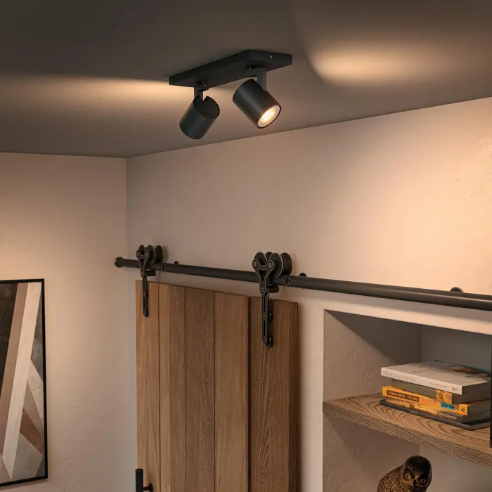 RUNNER PHILIPS HUE pametni LED reflektor crni 2XGU10 + Hue Dimmer Switch
