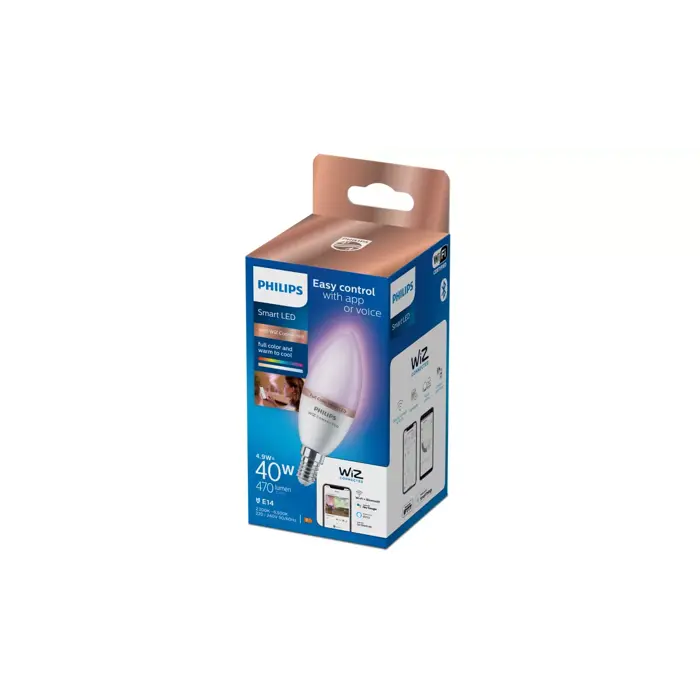 PHILIPS SMART LED žarulja 40W C37 E14 RGB prozirna (470 lm)