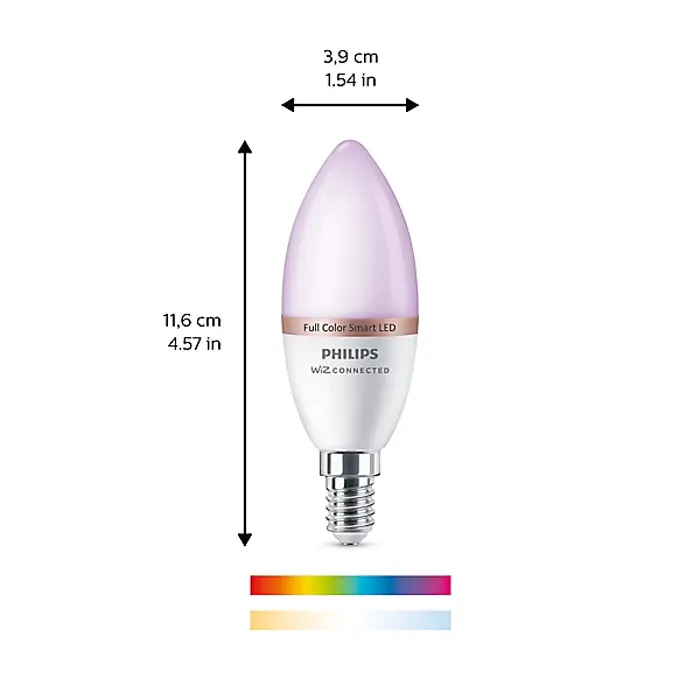 PHILIPS SMART LED žarulja 40W C37 E14 RGB prozirna (470 lm) (set 2 kom)