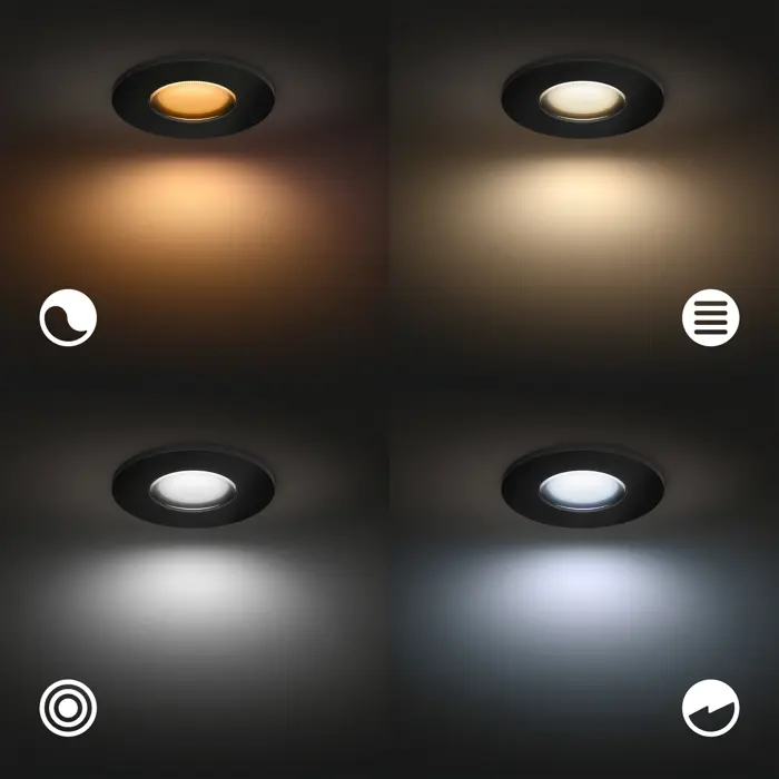 XAMENTO PHILIPS HUE ugradbeni LED downlight crni 3XGU10
