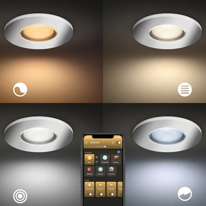 XAMENTO PHILIPS HUE ugradbeni LED downlight krom 1XGU10