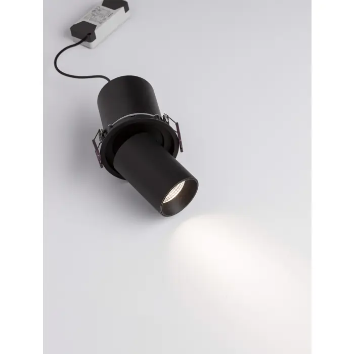 PIN UGRADBENA SVJETILJKA CRNA 12W 720Lm 3000K IP32