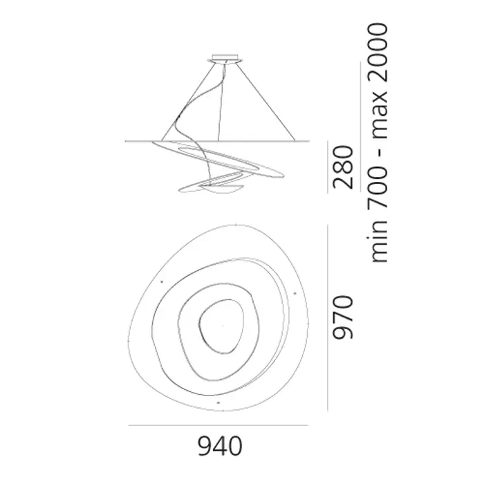 PIRCE LED VISILICA ZLATNA 44W 3000K 3313lm