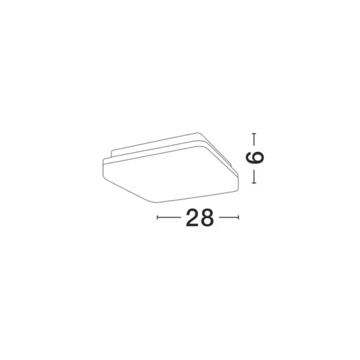 PLAFONJERA TOMMY LED 24W/3000K/1920lm/28x28x6cm/ IP54 ANTRACIT