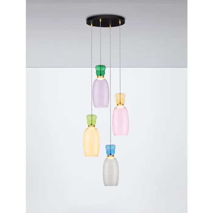 PLUMA VISILICA LED /3000K/32W/3660Lm/ZLATNA JASPER, YELLOW, PINK, GREEN, BLUE