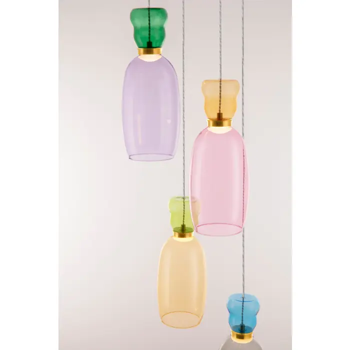 PLUMA VISILICA LED /3000K/32W/3660Lm/ZLATNA JASPER, YELLOW, PINK, GREEN, BLUE