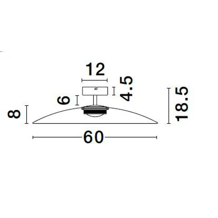 POLIFEMO PLAFONJERA LED/3000K/17W/1360Lm/CRNA & SMOKY
