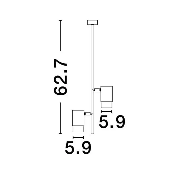 PONGO NADGRADNA SVJETILJKA GU10 2x10 Watt IP20 220-240 Volt